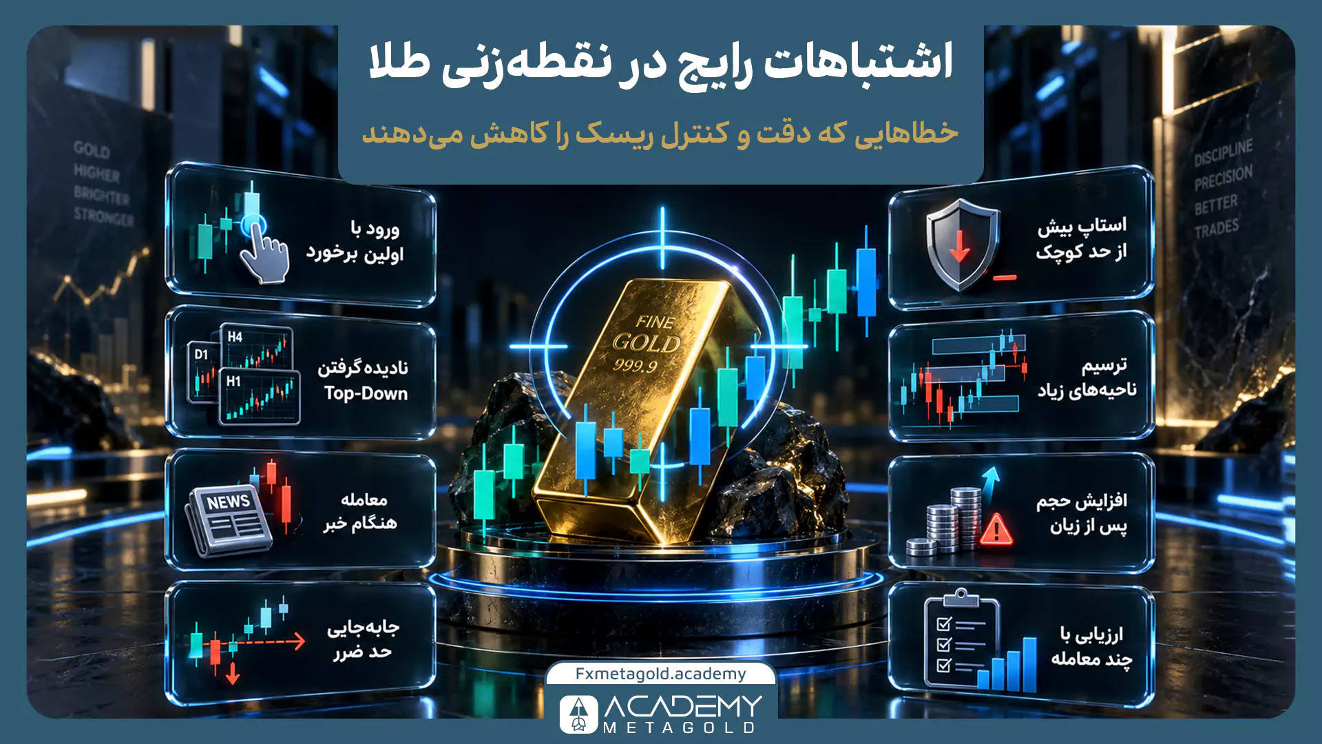 اشتباهات رایج در نقطه زنی طلا شامل ورود زودهنگام، حد ضرر نامناسب و مدیریت ضعیف ریسک